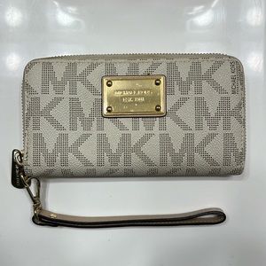 Michael Kors White MK Logo Wallet